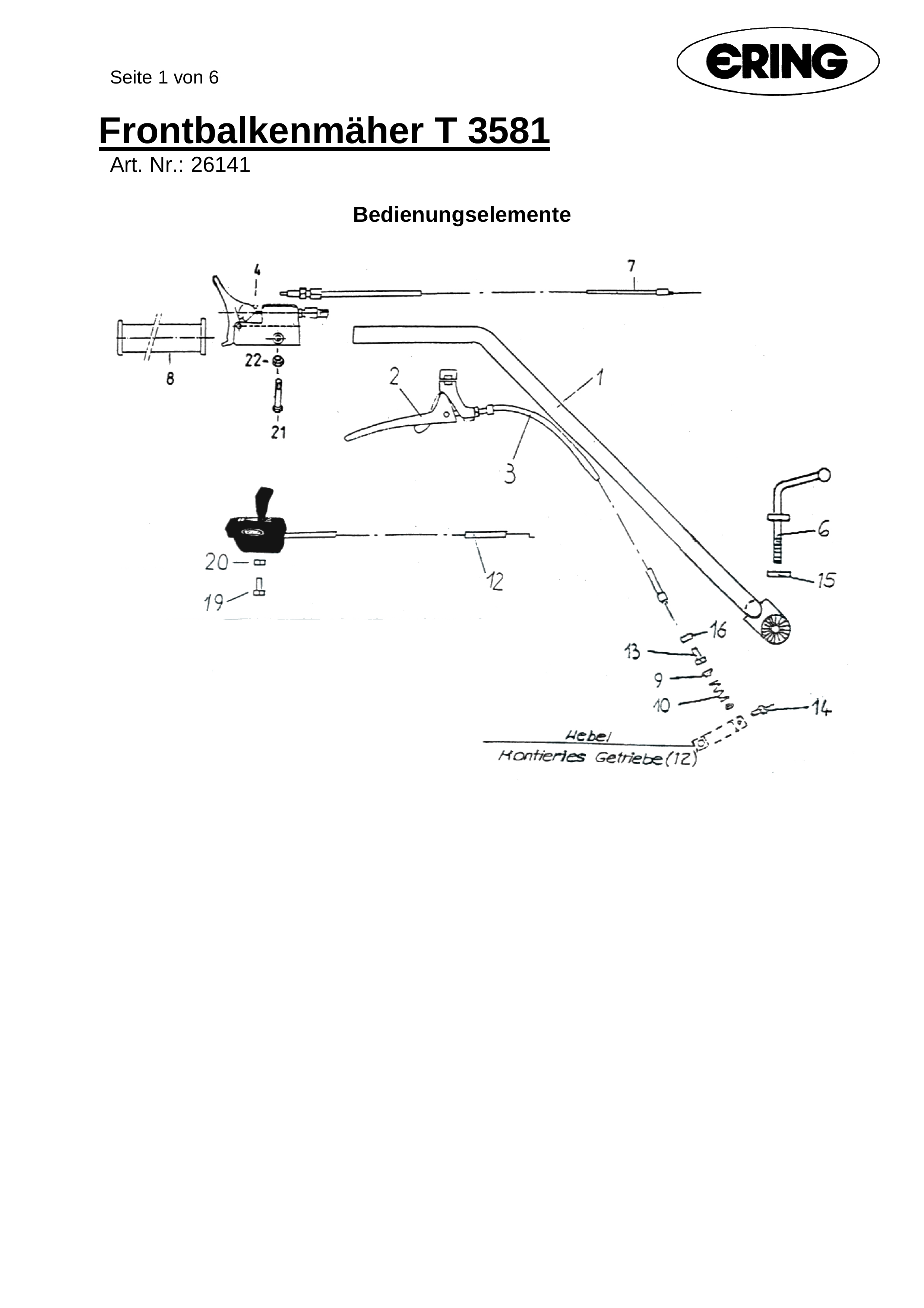 Bowdenzug Riemenspannhebel Motorstop