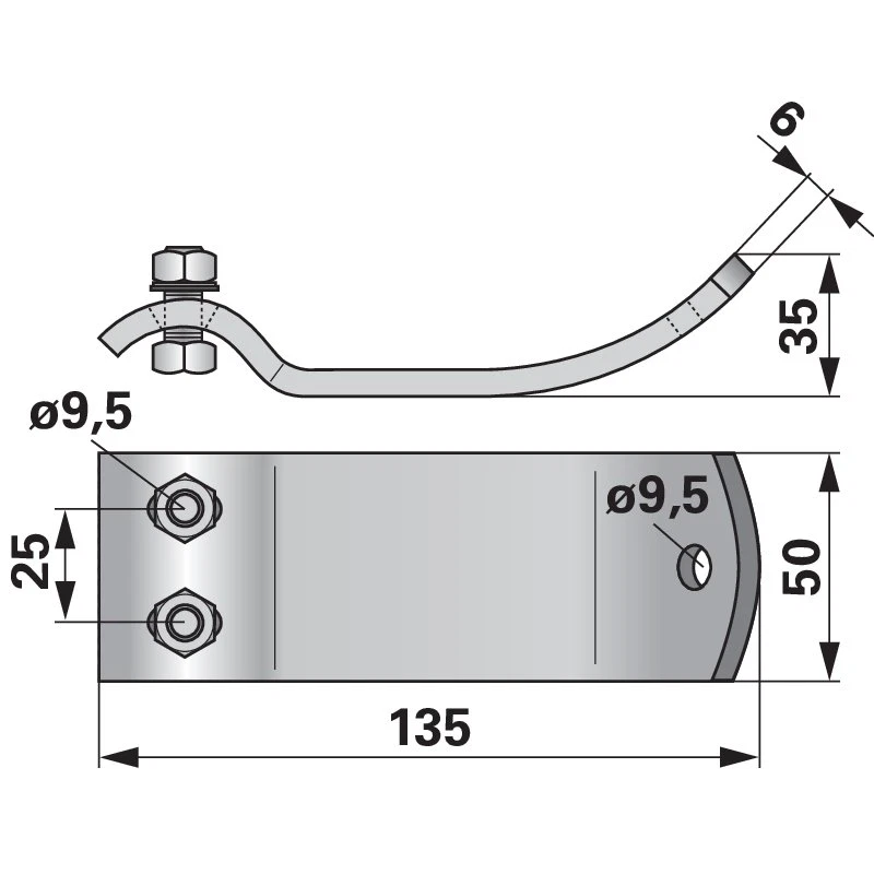 Laufsohlen mit Halter für Messerbalken ESM 1 Stück Original