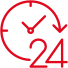 24/7 Uhr mit einer 24 daneben