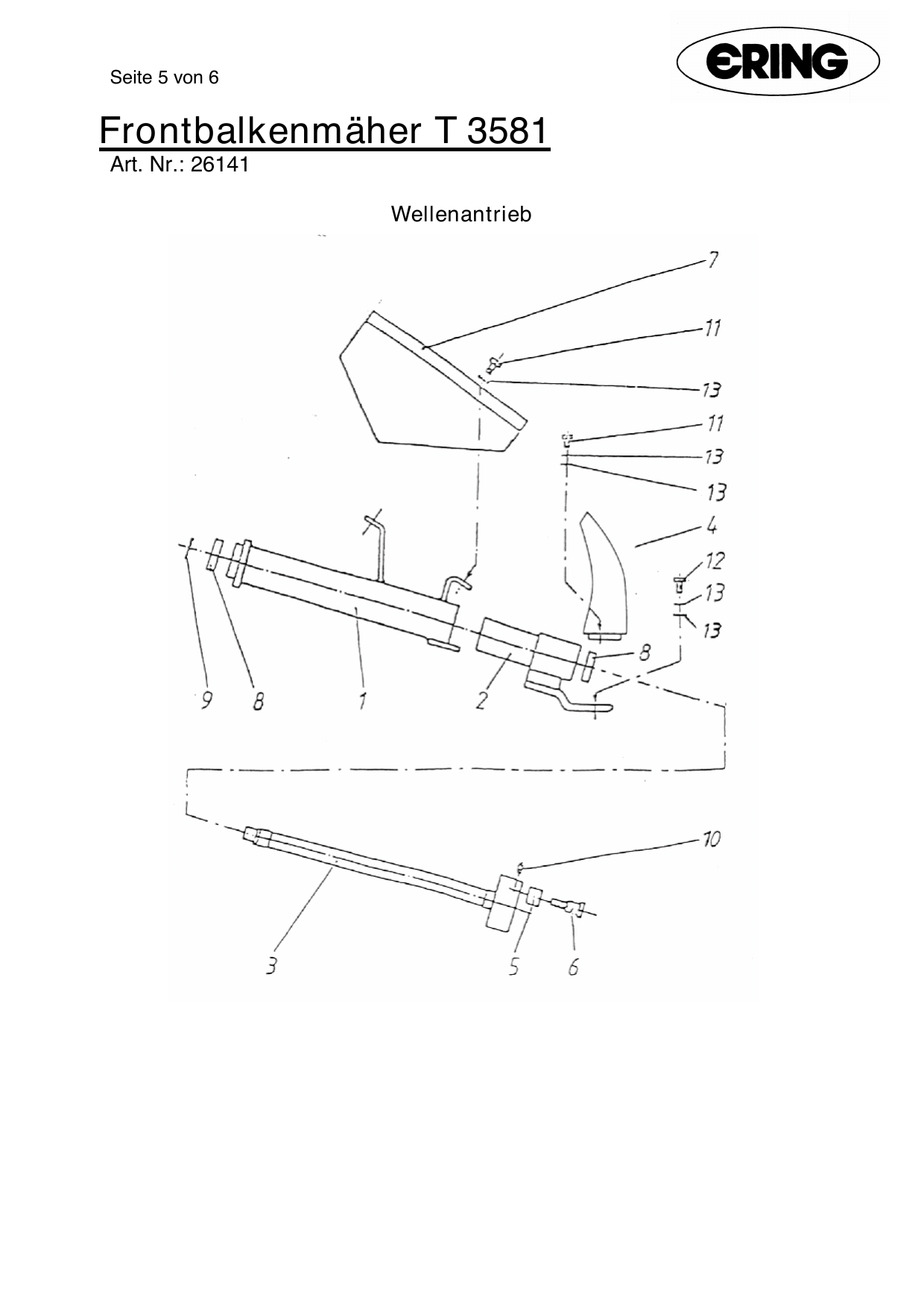 Ering Messerkopf für Balkenmäher